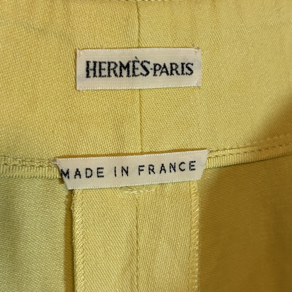 Hermès Paris Linen Trousers Yellow pockets Made in France‎ Size 38 EU - Picture 4 of 13